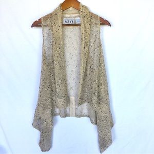 Karen Hart Women’s Beige/Tan Mesh Woven Vest Size OS